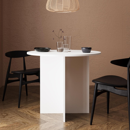 L0120 Linet Yuvarlak Yemek Masası Salon Mutfak Masası 4 Kişilik – Beyaz