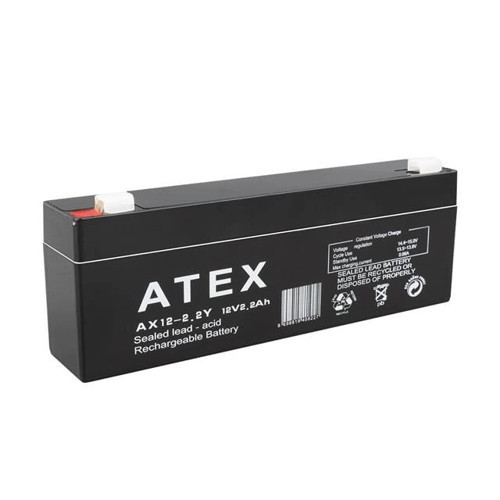 12 Volt 2 Amper Yatık Uzun Akü (178x34x60 Mm)