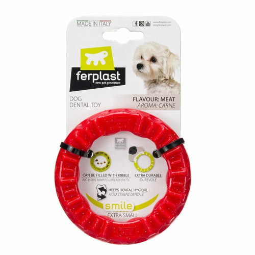 Köpek Oyuncak Smile Aromalı Halka - Xs - Kırmızı