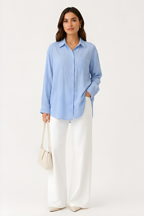Woman Kadın Effortless Fit Dokulu Gömlek E.2505