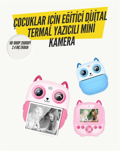 2.4” Ekranlı Mini Kamera – 1080p Kayıt + Mürekkepsiz Yazdırma