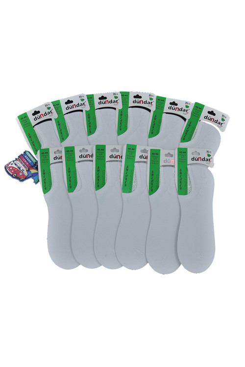 Dikişsiz Bambu Plus Erkek Sneaker - D003 (12 Adet) Beyaz
