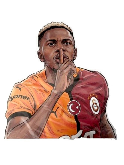 Galatasaray Victor Osimhen Gol Sevinci Büyük Sticker 40X50Cm Orijinal Lisanslı Ürün