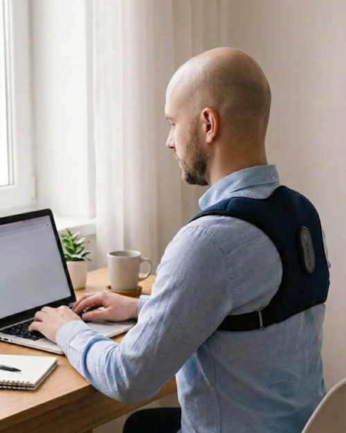 Akıllı Postür Düzeltici Masaj Kemeri Medikal Destekli - Titreşimli Uyarı ve Isı Masajlı