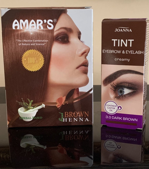 HENNA KINA İÇEREN KAHVE RENK SAÇ BOYASI 1 KUTU + JOANNA KOYU KAHVE KAŞ KİRPİK BOYASI 1 KUTU 2’Sİ BİRLİKTE