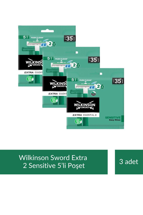 Wilkinson Extra Essential 2 Bıçaklı Erkek Kullan At Tıraş Bıçağı 5 Adet x 3 Paket