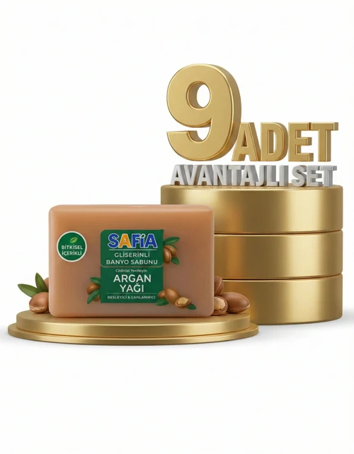 Gliserinli Argan Yağlı Banyo Sabunu 9x150 Gr