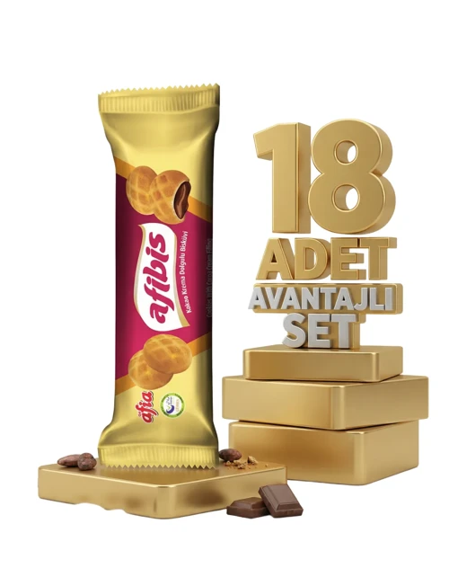 Afibis Kakao Krema Dolgulu Bisküvi 18x75 Gr