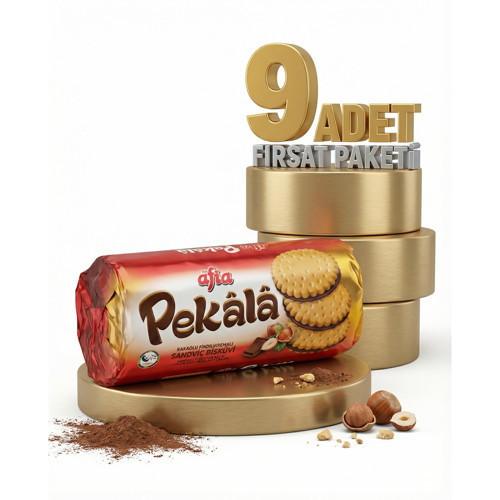 Pekala Kakaolu Fındık Kremalı Sandviç Bisküvi 9x200 Gr