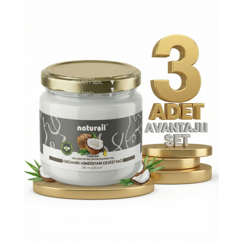 Organik Hindistan Cevizi Yağı 3x250 Ml