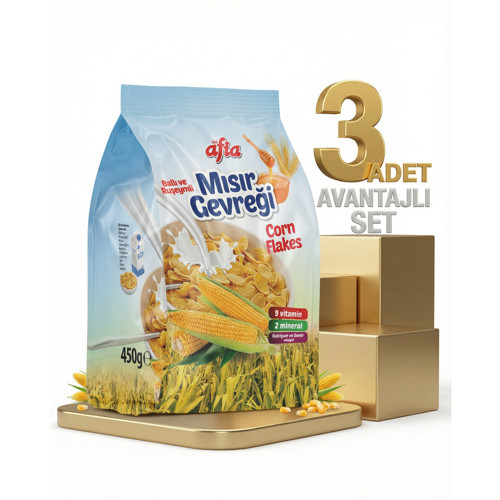 Ballı Ruşeymli Mısır Gevreği 3x450 Gr