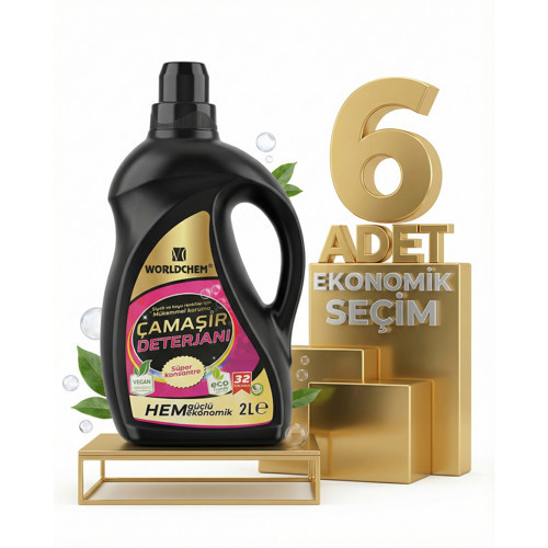 Çamaşır Detarjanı Sıvı Siyahlar 6x2 Lt