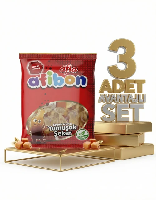 Afibon Karamel Aromalı Yumuşak Şeker 3x80 Gr