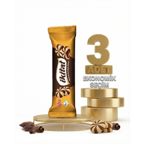 İkitat Kakao Krema Dolgulu Bisküvi 3x75 Gr