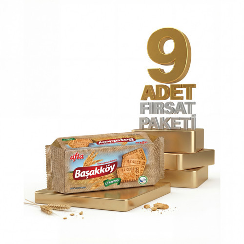 Başakköy Tam Buğdaylı Bisküvi 9x110 Gr