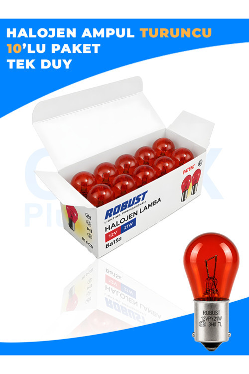 Turuncu | Halojen Ampul | 12V 21W Py21W | 10’Lu