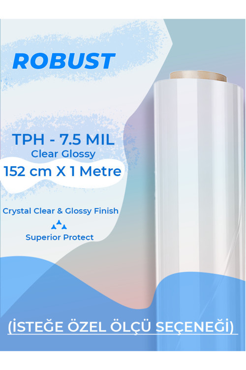 152 Cm X 1 Metre | Tph Pvc Şeffaf Boya Koruma Filmi | 190 Mikron | (Özel Kesim Seçeneği)