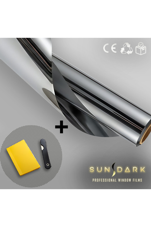 75 Cm X 6 M | Silver (Aynalı) Cam Filmi %20 | Uygulama Setli