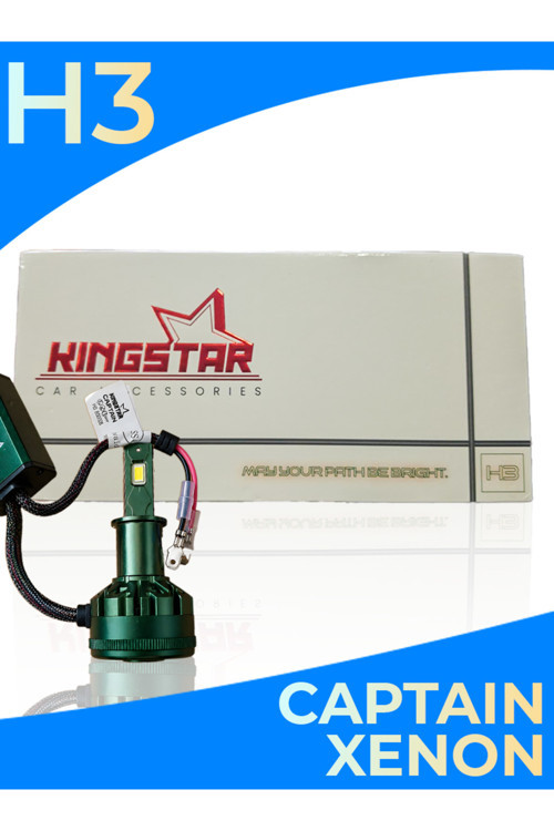 H3 Led Xenon Far Ampulü | Kıngstar Captaın Serisi | 12.000 Lumen | Beyaz Işık | Canbus