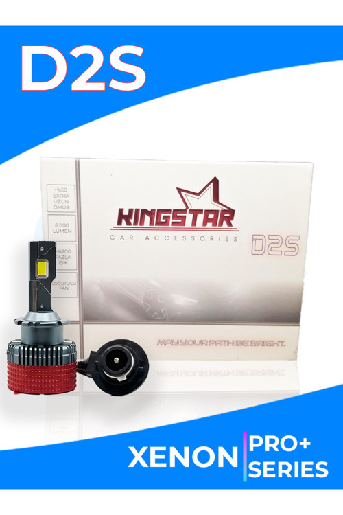 D2S | Led Xenon Far Seti | Kıngstar | 8000 Lümen Fan Soğutmalı, %200 Daha Fazla Işık