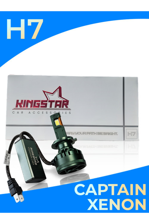 H7 Led Xenon Far Ampulü | Kıngstar Captaın Serisi | 12.000 Lumen | Beyaz Işık | Canbus | 2 Tırnak