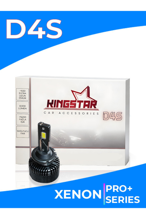 D4S | Led Xenon Far Seti | Kıngstar | 8000 Lümen Fan Soğutmalı, %200 Daha Fazla Işık