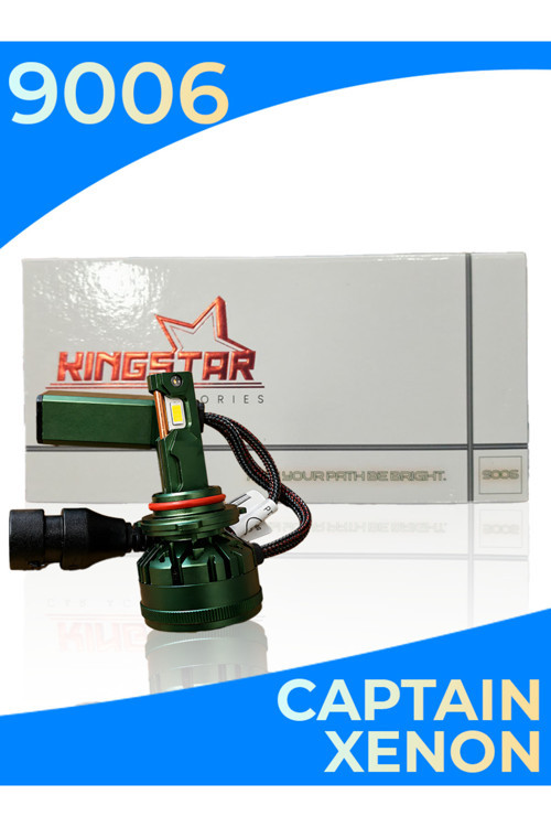 9006 Led Xenon Far Ampulü | Kıngstar Captaın Serisi | 12.000 Lumen | Beyaz Işık | Canbus