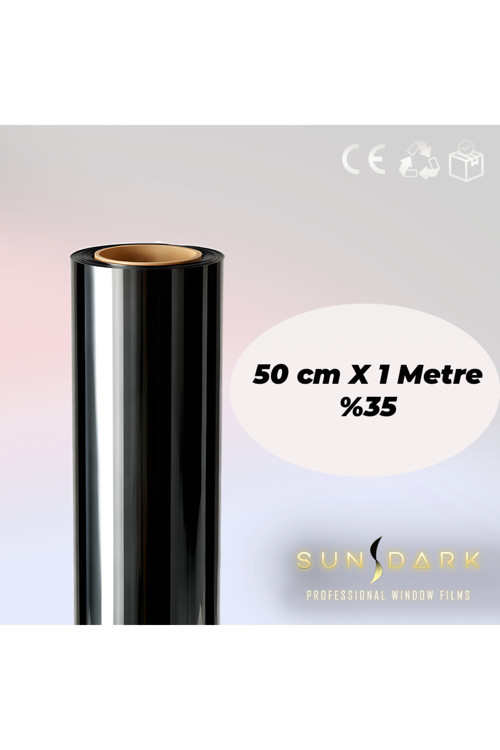 50 Cm X 1 Metre | Siyah Cam Filmi %35 | | Ev • Ofis • Araç Uyumlu