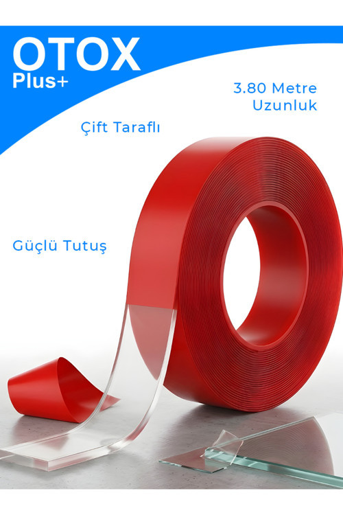 Çift Taraflı Bant | 10 Mm X 3.80 Metre | Silikonlu | Yüksek Şeffaflık Güçlü Yapışkanlı Çift Taraflı Nano Montaj Bandı | Çok Amaçlı Şeffaf Sabitleyici Bant