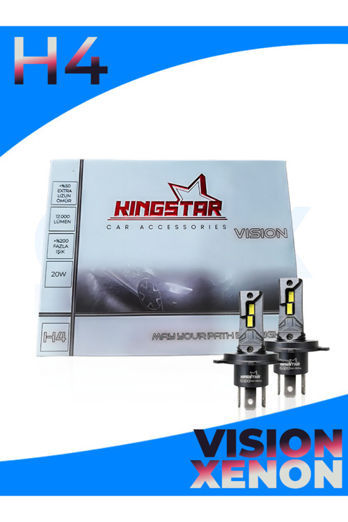 H4 | Led Xenon Far Ampulü | 12.000 Lumen | 20W | Canbus | Çift Devre | 3 Tırnaklı | (Araç & Motosiklet Uyumlu)