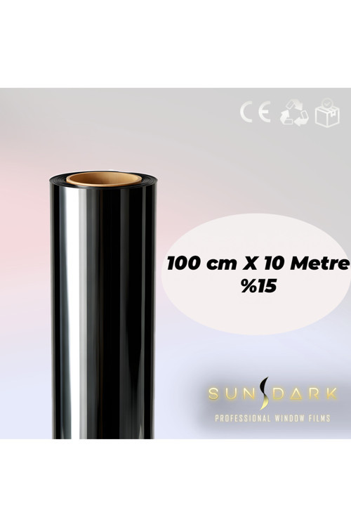 100 Cm X 10 Metre | Siyah Cam Filmi %15 | | Ev • Ofis • Araç Uyumlu