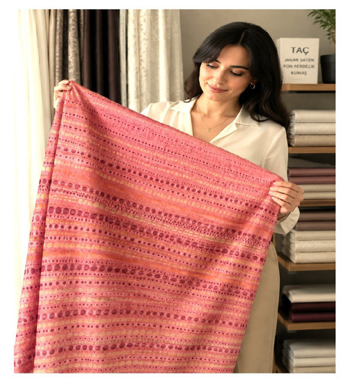 Premium Jakar Saten Fon Perde- En: 100 cm -Pile: 1/3 (Sık) Pile
