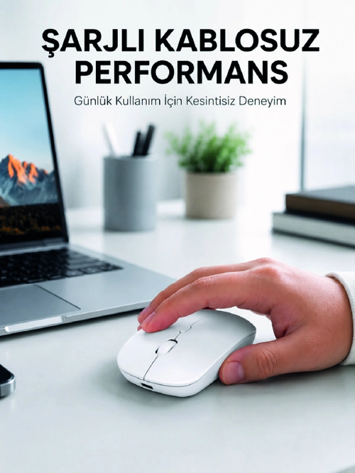 5000 Dpı Bluetooth Kablosuz Mouse Hafif Ergonomik Sessiz Wireless