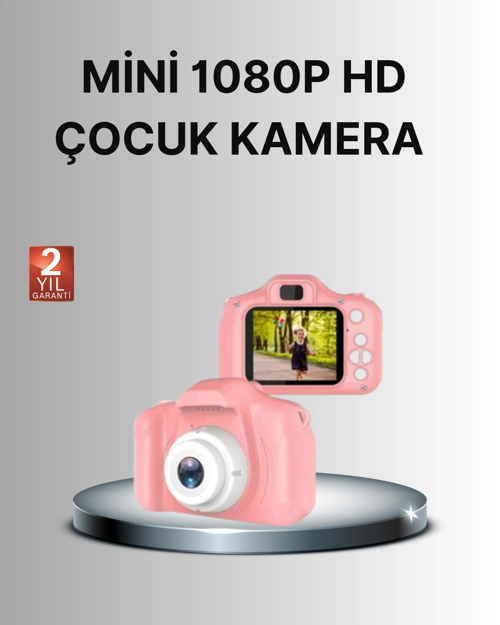8 Megapiksel Mini Çocuk Kamerası Hd Ekranlı Darbeye Dayanıklı Şarjlı