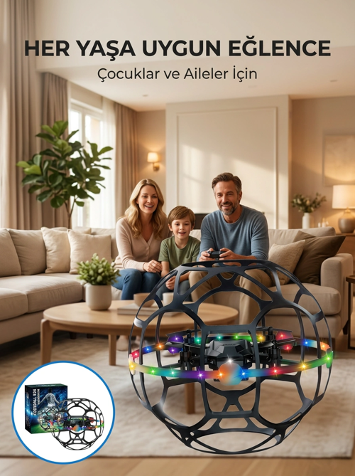 El Sensörlü Uçan Top Drone Çocuklar İçin Led Işıklı Eğlence Oyuncağı