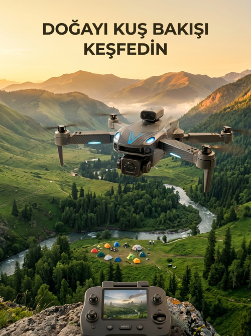 Uzaktan Kumandalı Çift Kameralı Hobi Fotoğraf Drone'U