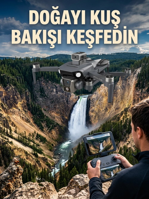 Gps Konumlandırmalı Çift Kameralı Drone Görüntü Aktarımlı