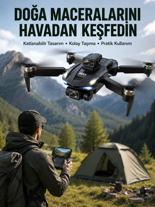 Görüntü Aktarımlı Çift Kameralı Uzaktan Kumandalı Drone