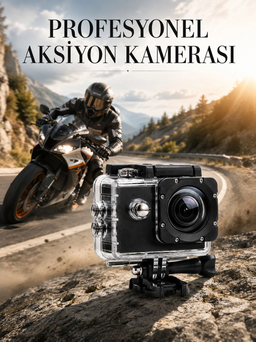 Profesyonel 4K Aksiyon Kamerası Geniş Açılı Wifi Destekli