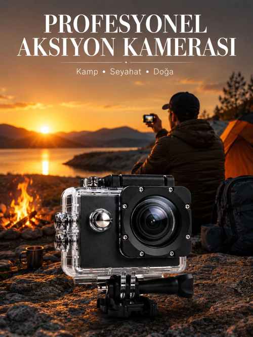 4K Wifi Aksiyon Kamerası Hd Su Geçirmez Spor Kamerası
