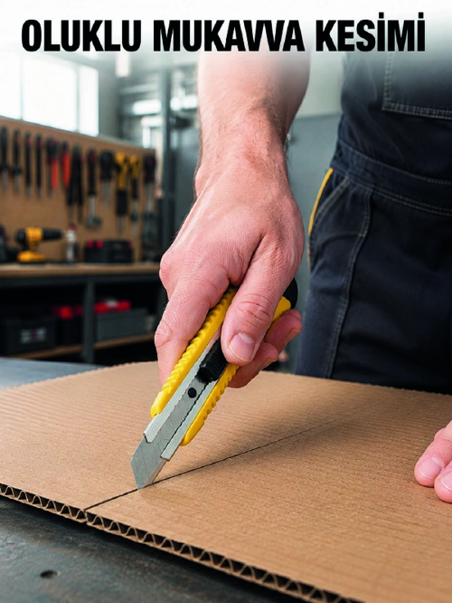 Metal Gövdeli 5’Li Falçata Seti Profesyonel Maket Bıçağı Karton Koli