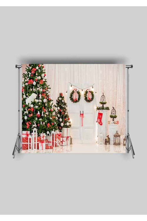 KATLANIR KIRIŞMAZ KUMAŞ 2x1.5 MT Çocuk Stüdyo Fotoğraf Fonu - YILBAŞI NOEL ÇAM SÜSLEME