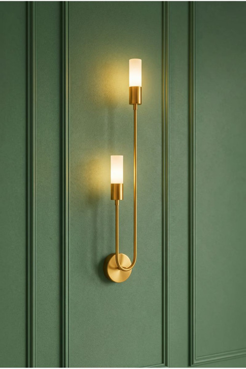Nordic Prestige Eskitme Mat Gold Duvar Apliği - Lüks Mid-Century Modern Tasarım Serisi