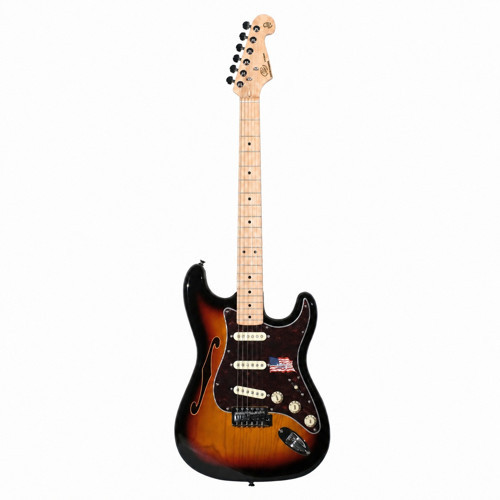 SST/ASH/H/3TS Hollow Body Elektro Gitar (3 Tone Sunburst)