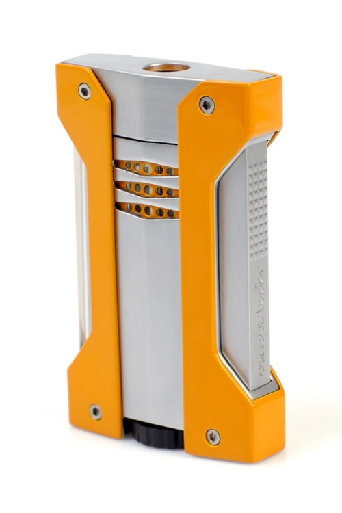 Tek Torch Pürmüz Turuncu Gümüş Defi Extreme Dizayn Metal Puro Çakmağı