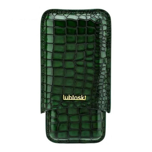Deri 3'lü Puro Kılıfı Yeşil Croco(60 Ring)