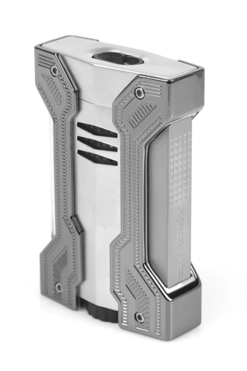 Çift Torch Pürmüz Krom Gunmetal Defi Extreme Dizayn Metal Puro Çakmağı
