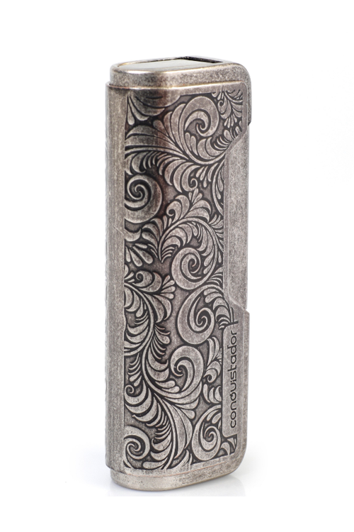 Tek Torch Pürmüz Gümüş İşlemeli Metal Puro Çakmağı