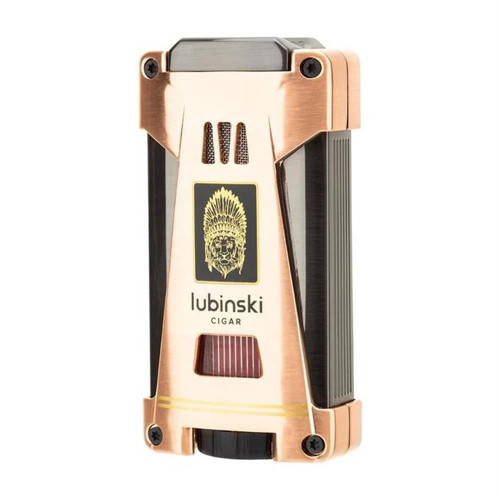 Yeni Seri Sehpalı Çift Delicili Üç Torch Puro Çakmağı Gold