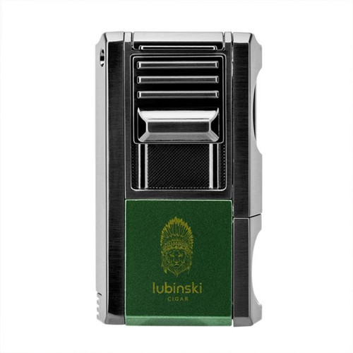 Yeni Seri Dahili V-Cutter Delicili ve İğneli Puro Çakmağı Yeşil